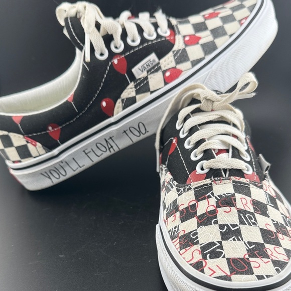 Unisex Vans IT House Of Terror Pennywise Horror Movie Check Shoes - Picture 2 of 7